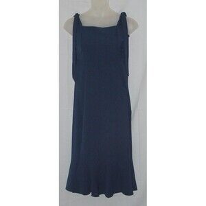NEW NWT Dark Blue Sz Jr Large Casual Sleeveless Tie Straps Maxi Dress JUSTFITSU